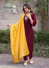 Florina Vol 1 By Vaniska Roman Silk Khatli Kurti With Bottom Dupatta Wholesale Online